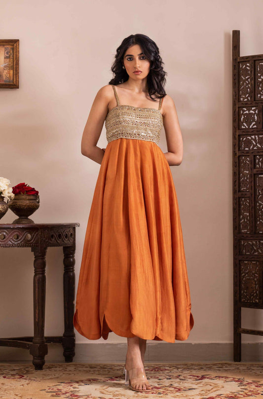 Madhubani detachable scallop dress set - My Store