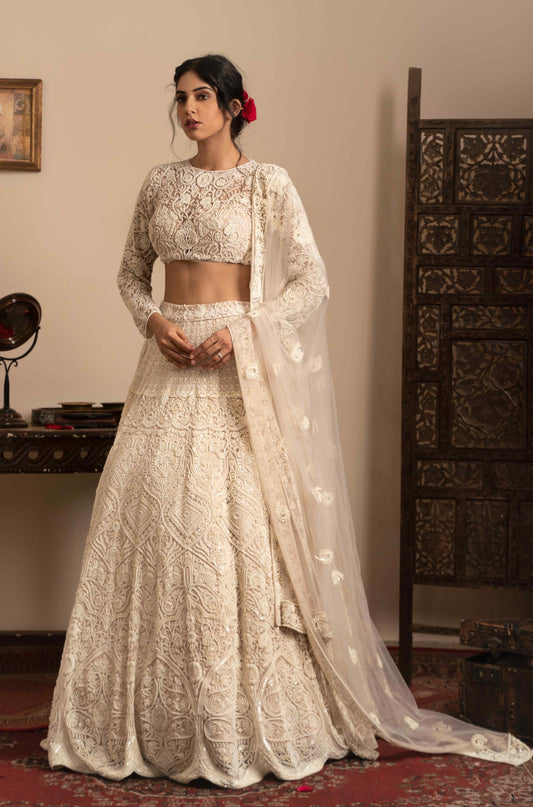 Pearl kashida lehenga set - My Store