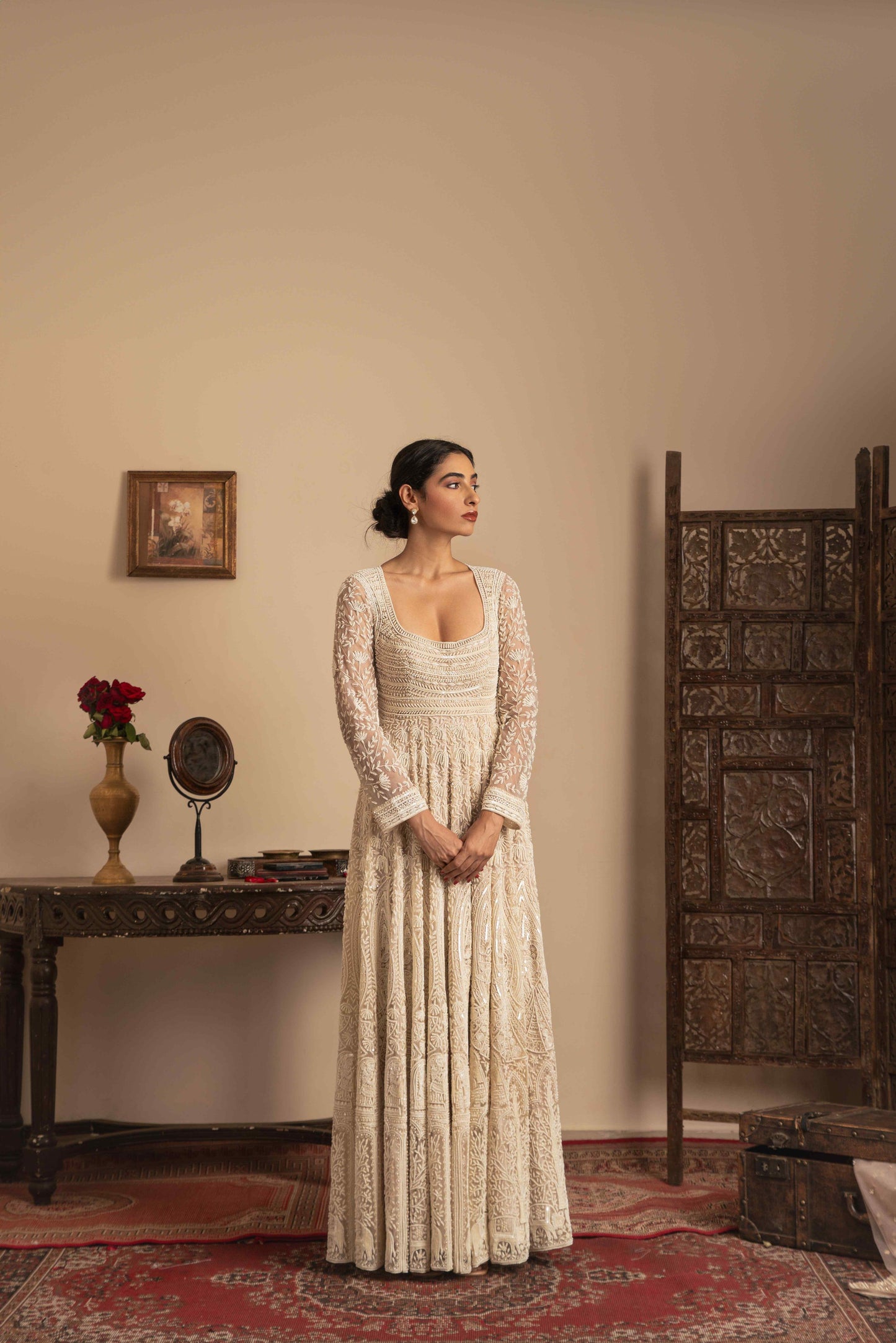 Madhubani pearl dori anarkali set - My Store