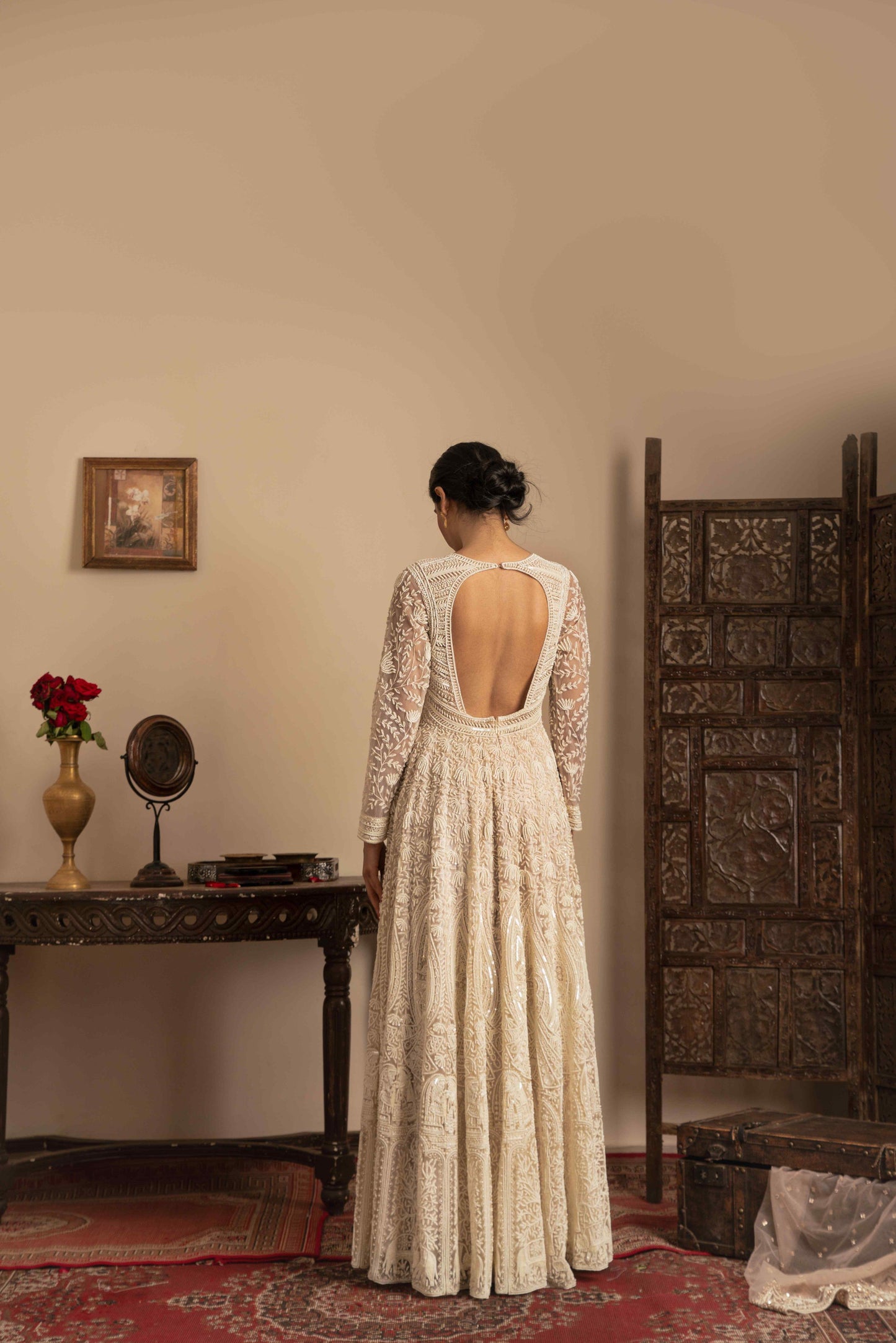 Madhubani pearl dori anarkali set - My Store