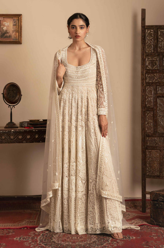 Madhubani pearl dori anarkali set - My Store