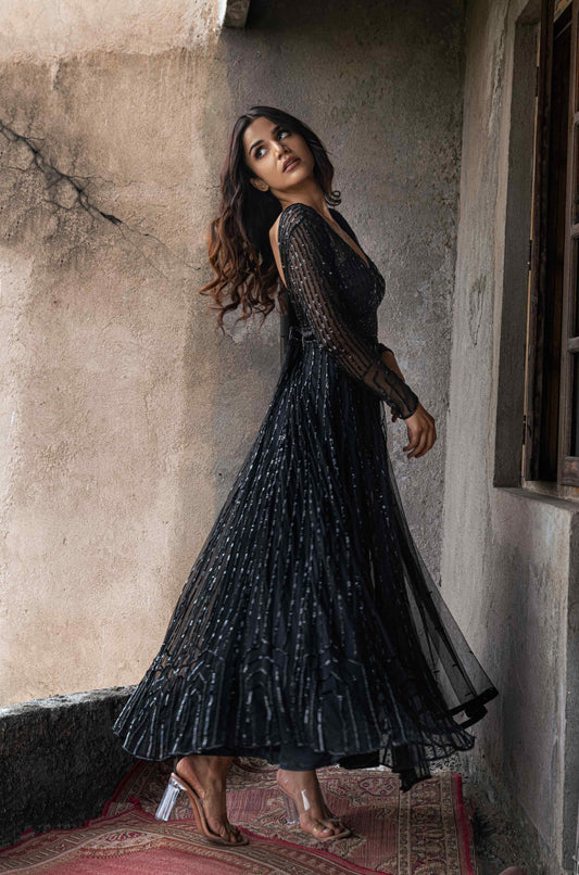 V-neck anarkali set - My Store