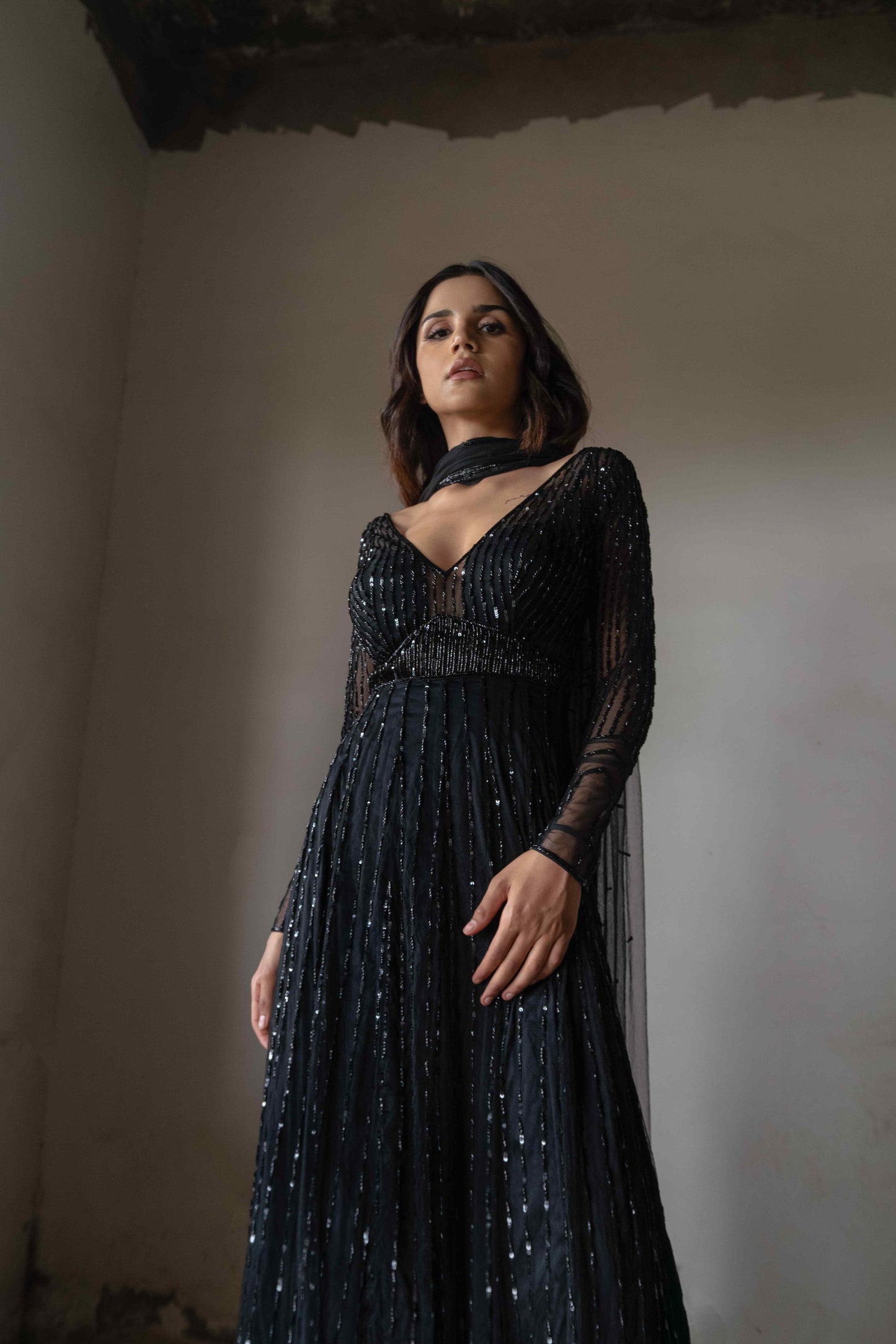 V-neck anarkali set - My Store