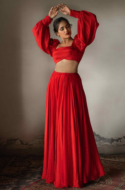 Detachable double shaded godet dress - My Store