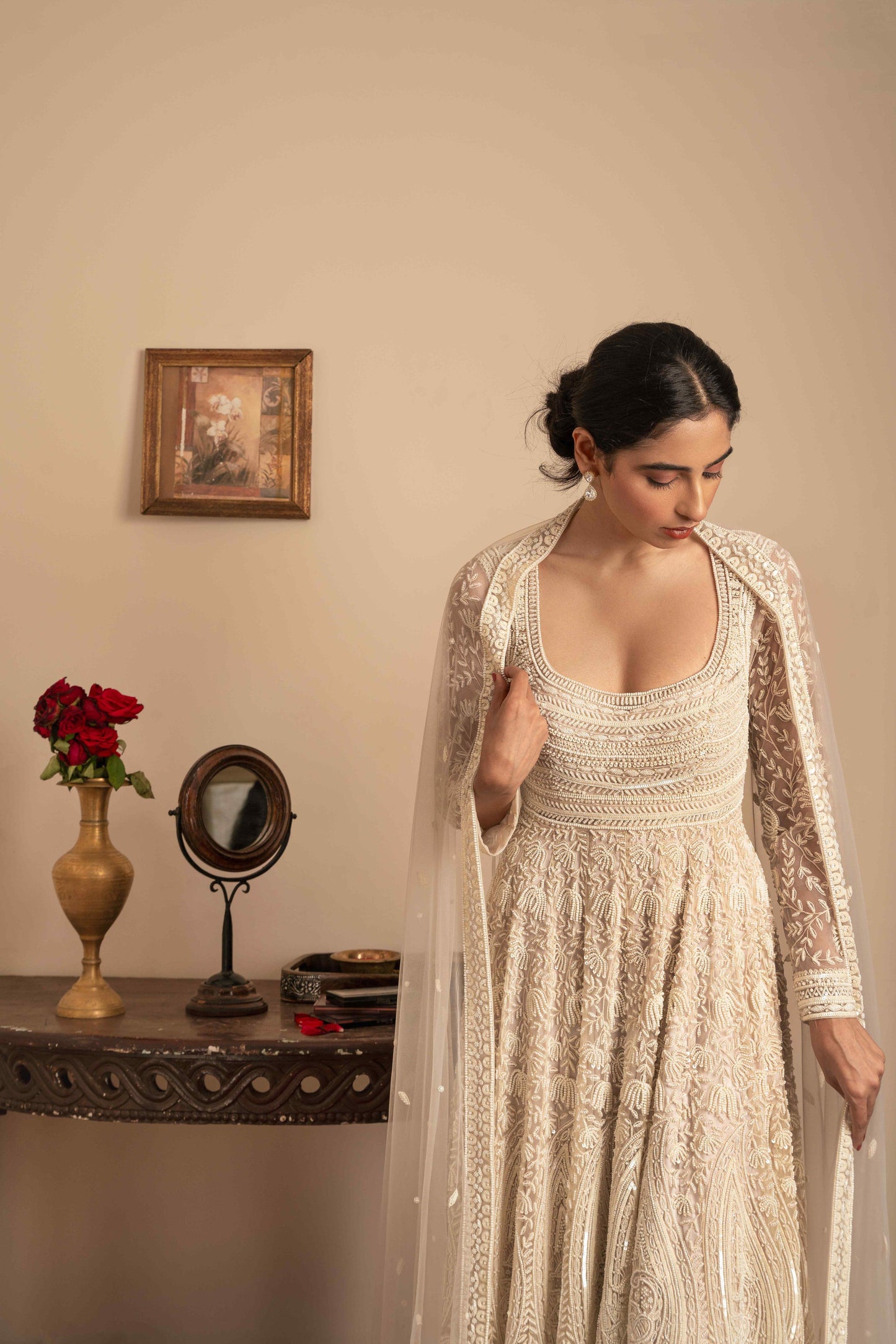 Madhubani pearl dori anarkali set - My Store