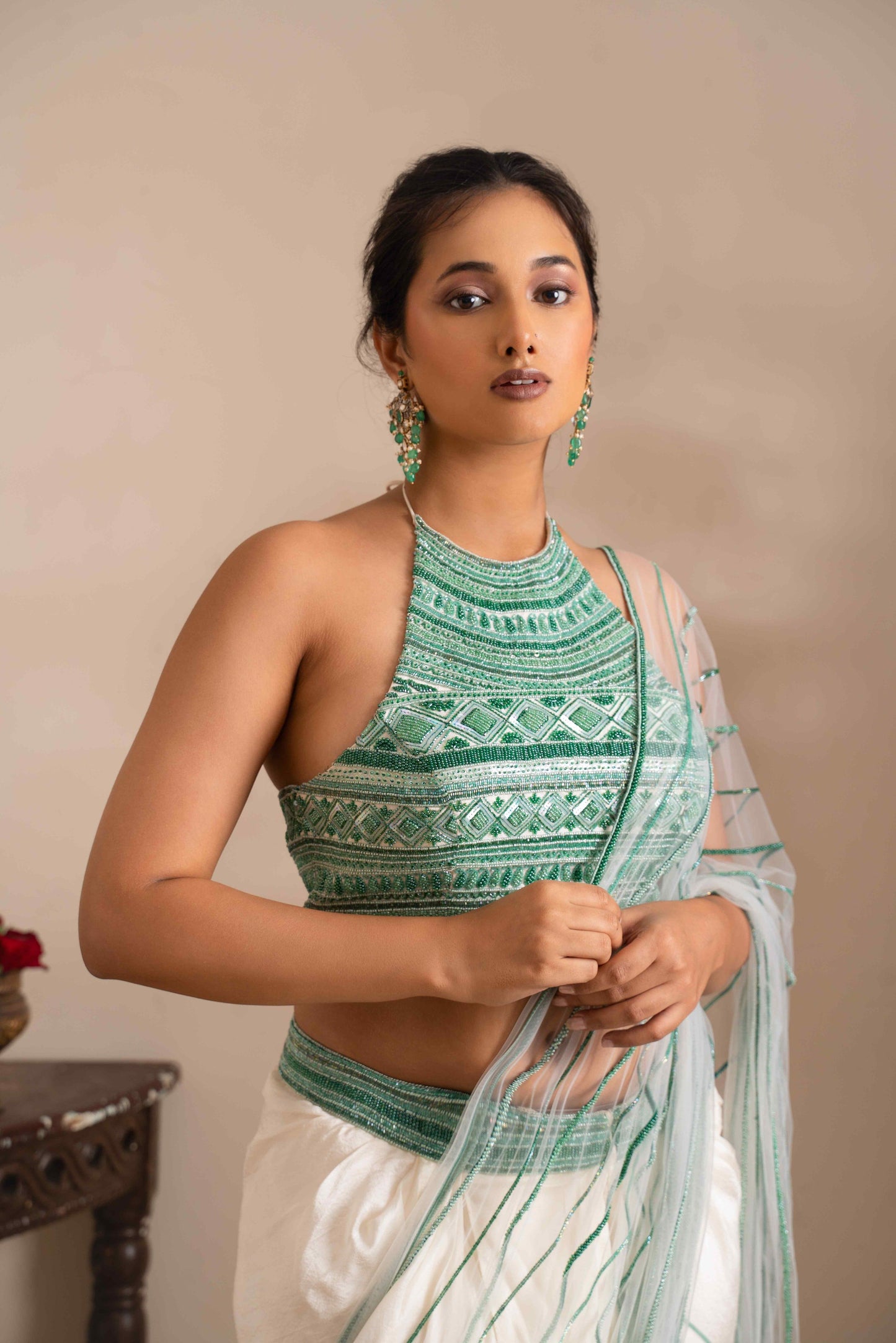 Madhubani detachable saree with pre-draped skirt set - My Store