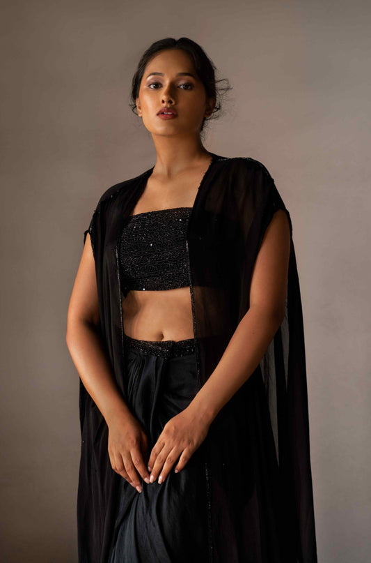 Madhubani pre-draped skirt set - My Store