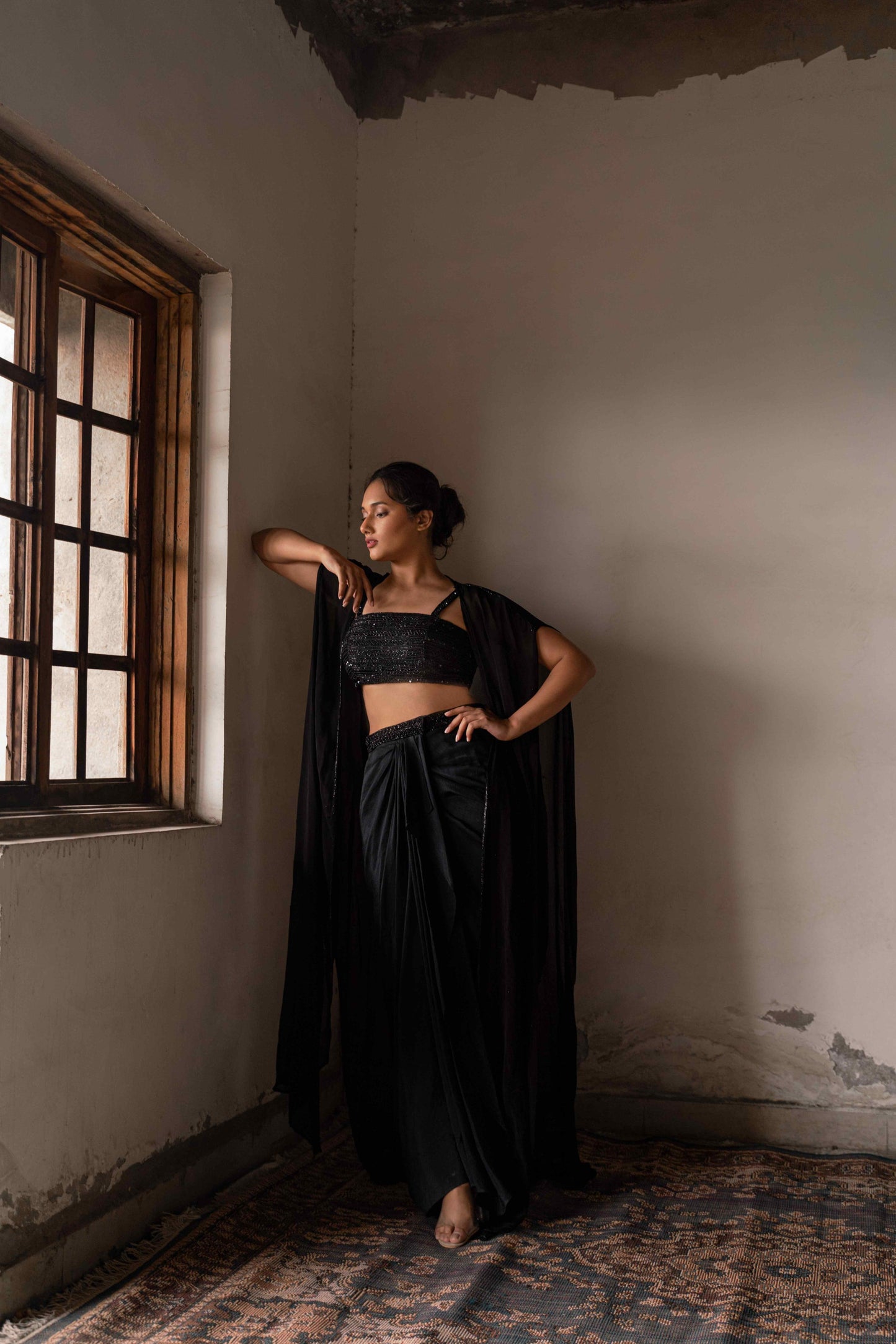 Madhubani pre-draped skirt set - My Store