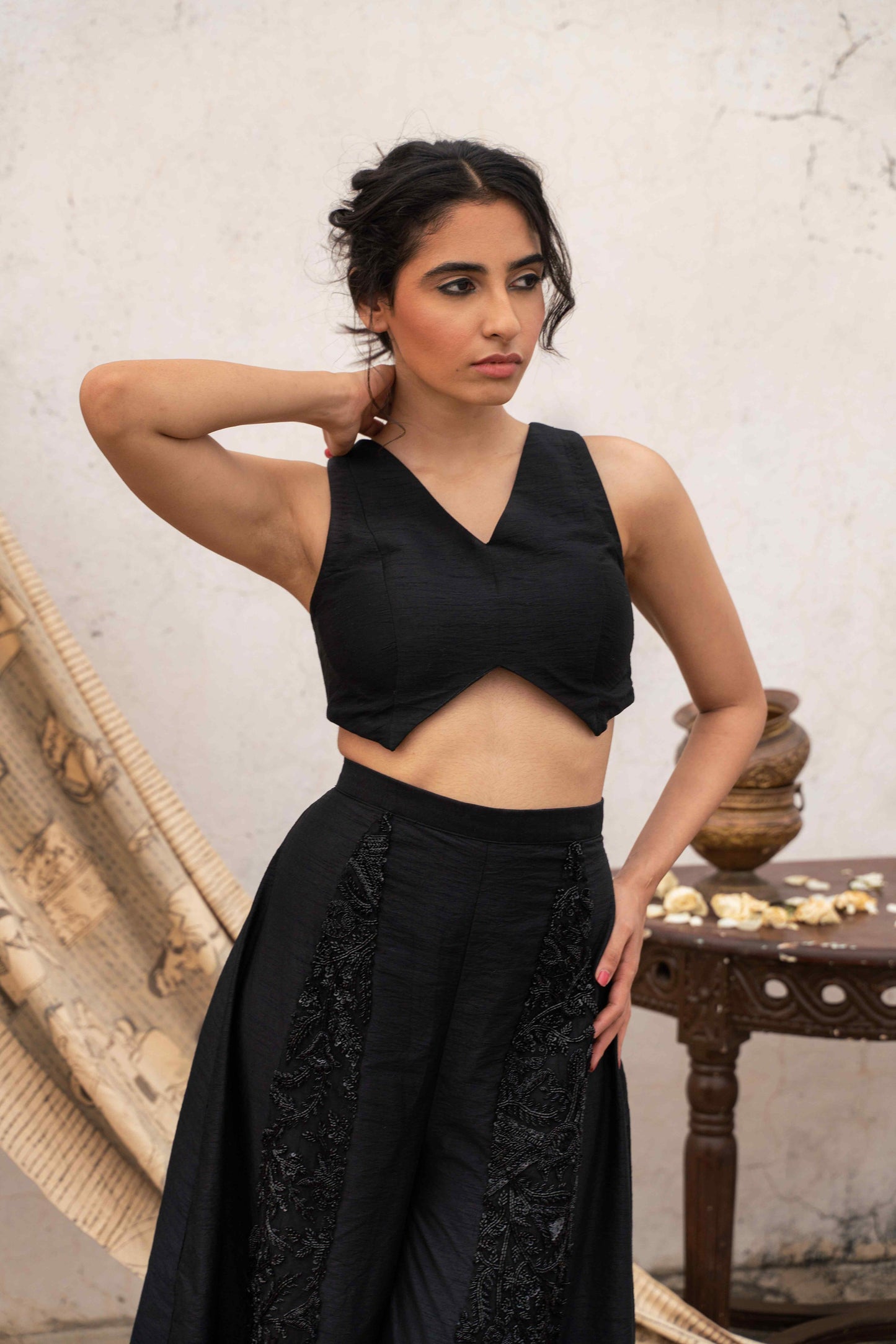Hi-low madhubani kali embroidered set - My Store